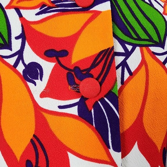 Vintage Marjorie Hamilton Red Floral Sleeveless Button Up Top Size M - Picture 3 of 8